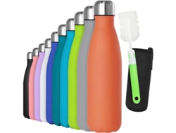 2026da-botella De Agua De Acero Inoxidable 500ml, Doble Pared Vacío Aislado Naranja Anti-fugas Reutilizable
