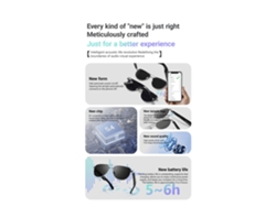 Gafas inteligentes Eifson GT32, auriculares Bluetooth, gafas de sol con protección UV y antirreflejos (morado plateado)
