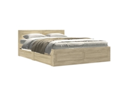 Maison Exclusive - Cama Con Cabecero Madera De Ingeniería Roble Sonoma 120x190 Cm