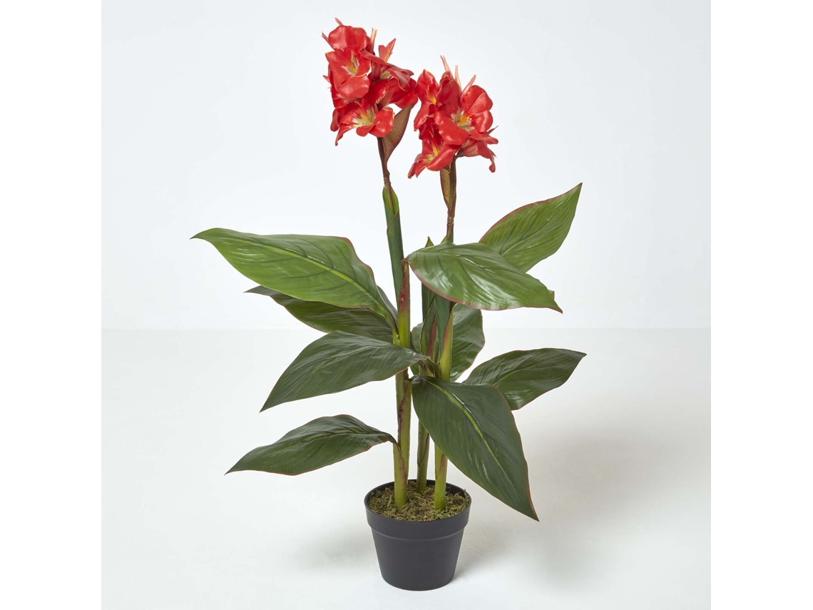 Homescapes Artificial Canna Lily Plant, 90 Cm Tall