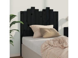 Cabecero De Cama Madera Maciza De Pino Negro 96x4x110 Cm