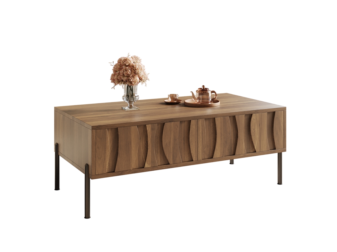 Mesa de centro moderna de estilo retro, mueble de salón. Dimensiones: 105 cm x 55 cm (ancho) x 41 cm (alto). Tienda BAGOLY (largo).