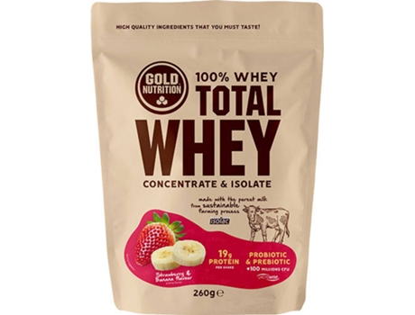 Proteína Whey GOLDNUTRITION Strawberry Banana (Polvo Soluble - 260 gr)
