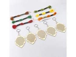 Juego De 5 Plantillas De Madera Con Forma De Hoja E Hilos Para Bordado De Punto De Cruz, Llaveros, Decoración Del Hogar Y Manualidades.
