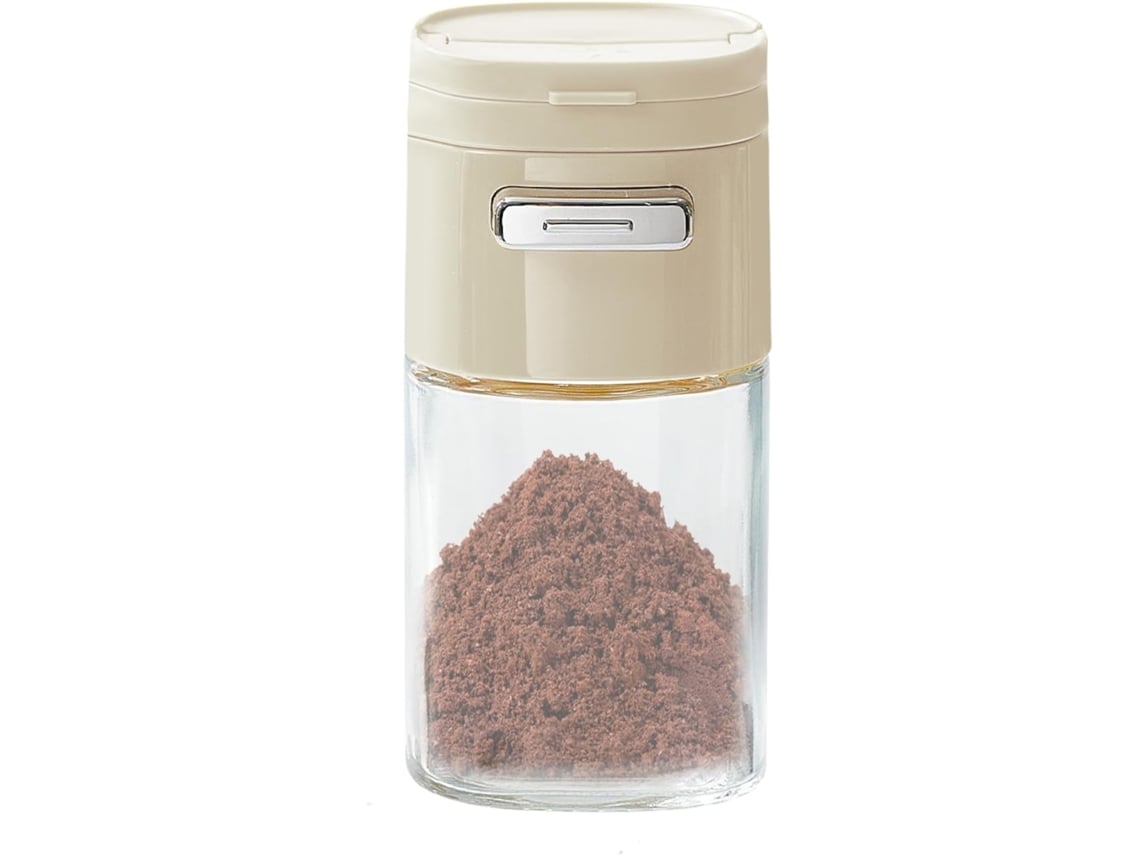Porta-temperas de vidro - Elegante dispensador de sal com abertura
