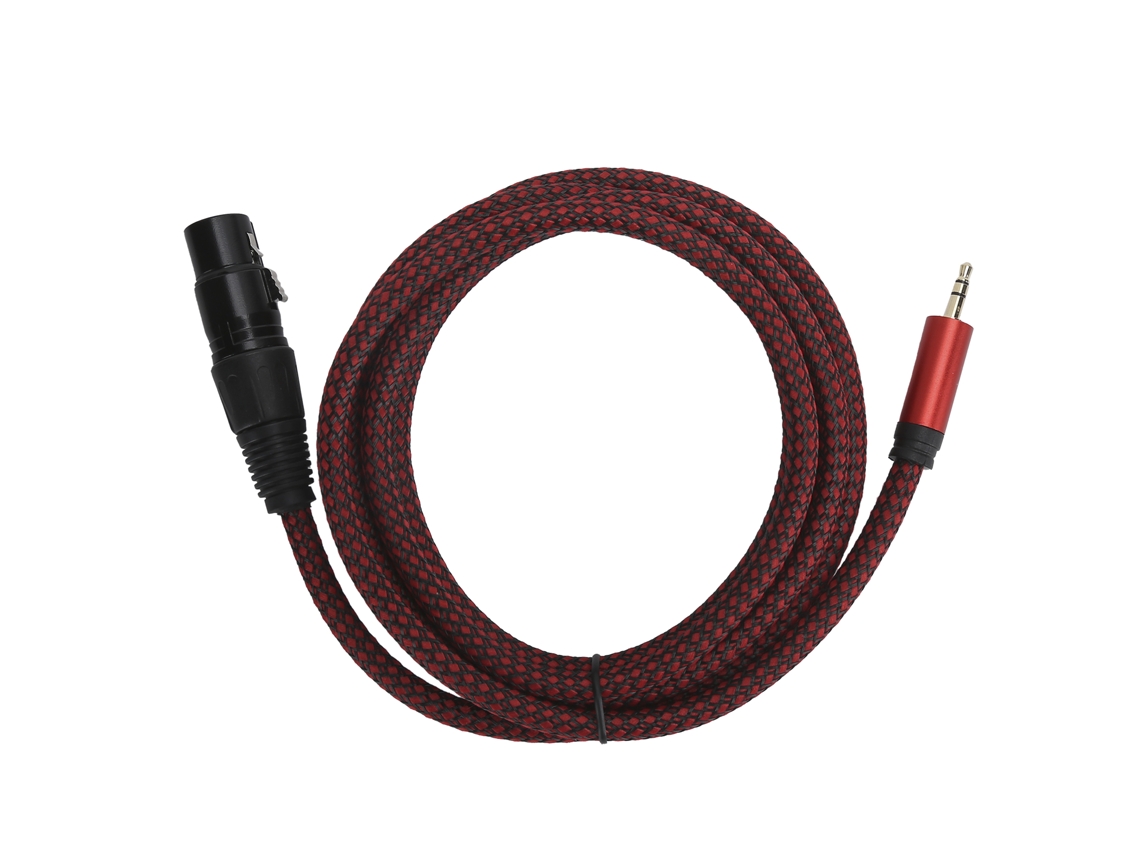Cabo Xlr Fêmea Para 3.5mm Jack Balançado Microfone 24awg 2m Blindado Para Estúdio Atuações