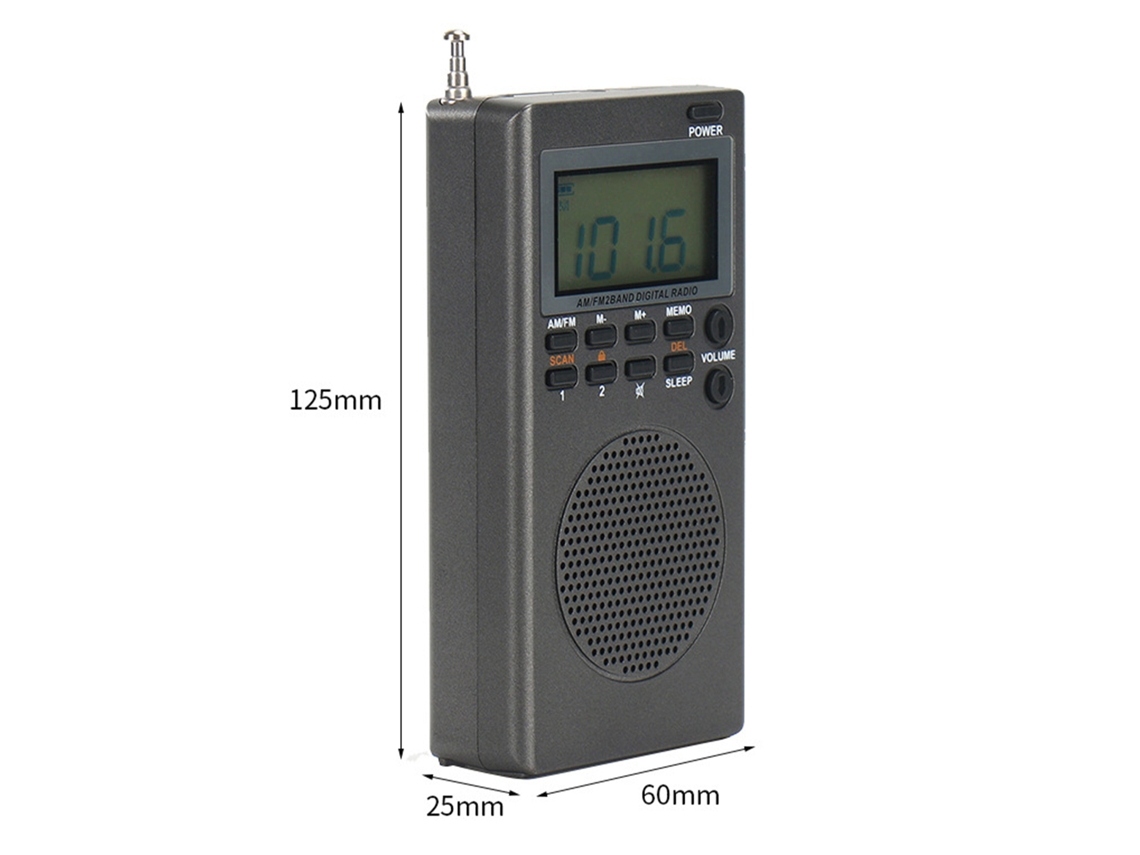 Rádio Portátil Am/fm Mini Com Alto-falante Som De Alta Fidelidade E Luz Retroiluminada Laranja