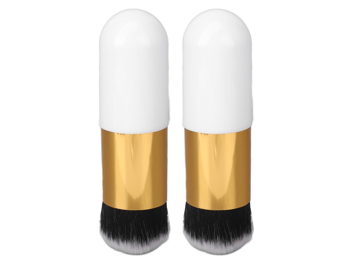 2 Pcs Brocha De Maquillaje Gruesa Con Cerdas Suaves Para Polvos