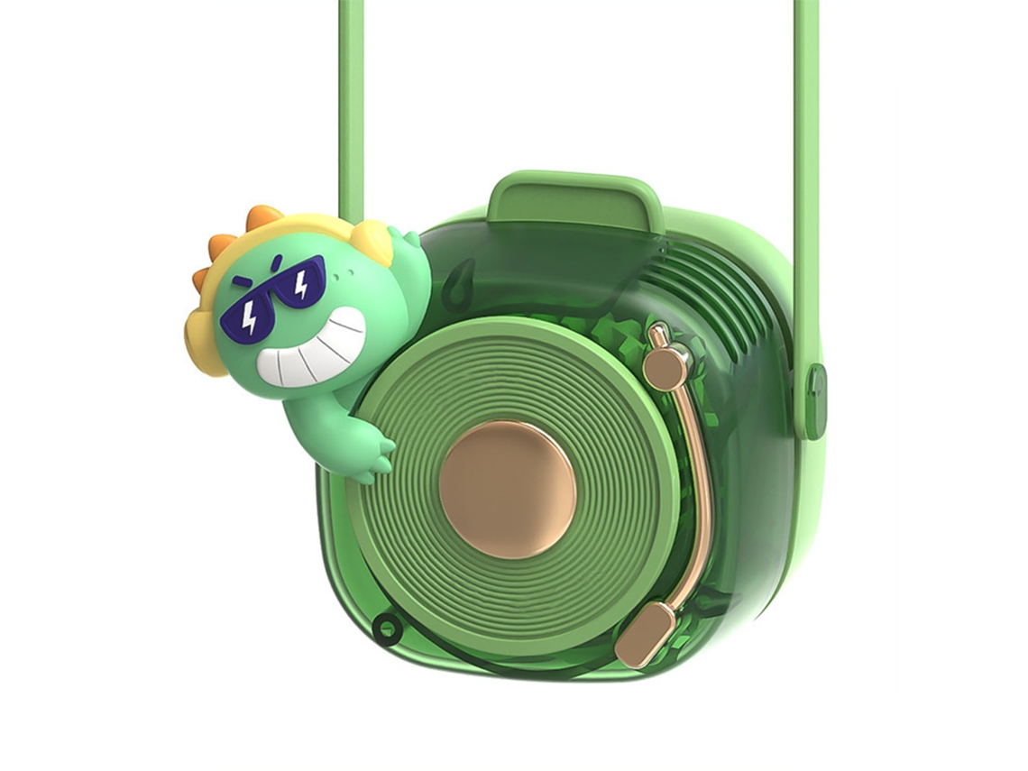 Ventilador De Cuello Usb Sin Aspas Con 3 Velocidades Ajustables, Portátil, Colgante, Verde.