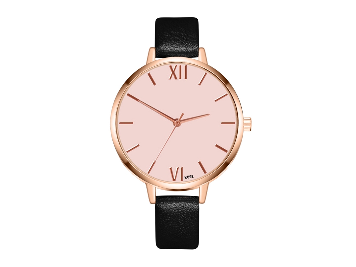 Reloj de pulsera moderno coreano para mujer, piel sintética, cuarzo, Zhoulianfa blanco