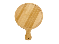 Bandeja Redonda De Madera De Bambú Para Pizza Con Textura Ligera, De 25 Cm (10 Pulgadas), Para Pizzas De 23 Cm (9 Pulgadas).