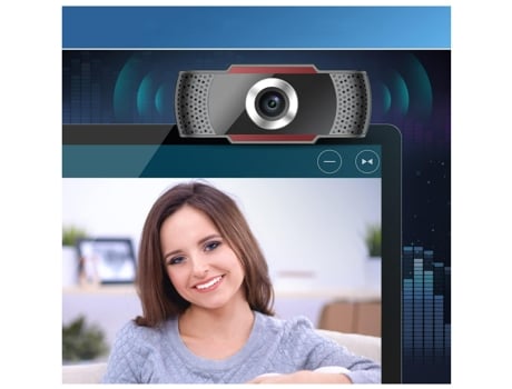 Cámara web 1080P con micrófono Cámara web con micrófono para PC Plug and Play Webcam Usb HD Negro BISBISOUS
