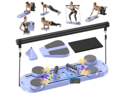 Equipo de pilates, tabla de pilates 12 en 1, para uso doméstico, portátil y plegable (azul)