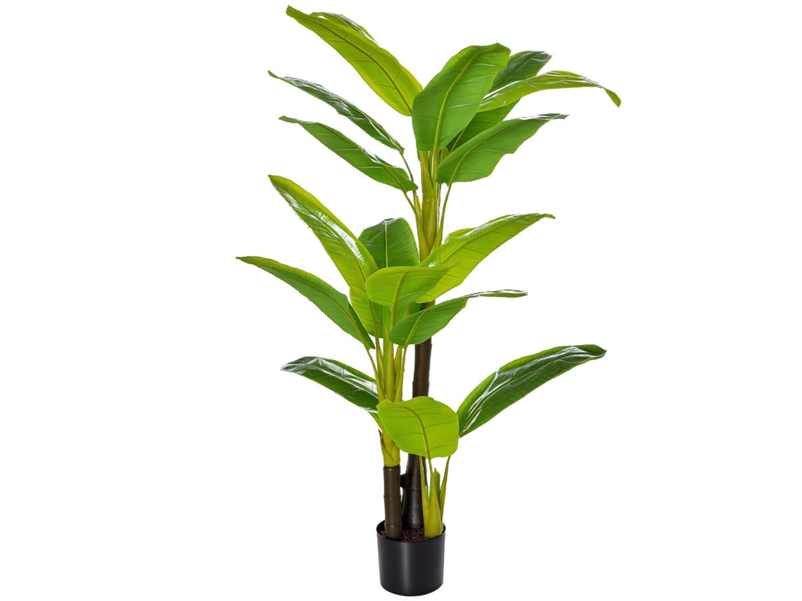 Platanero Artificial, 150 Cm, 18 Hojas, Jarrón, Decoración Para El Hogar, Terraza, Jardín, Vegetación.