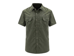 Camisa De Trabajo De Exterior Para Hombre, Manga Corta, De Secado Rápido, Con Bolsillos En El Pecho, Talla Xl, Verde Oscuro.