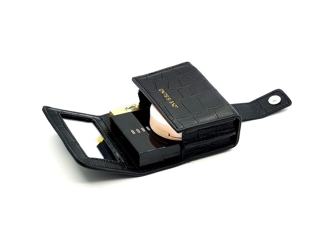 2026-estuche De Cuero Premium Para Lápiz Labial Con Espejo, Bolsa De Maquillaje Portátil Elegante Y Práctica Para Damas