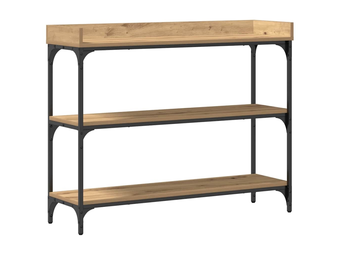 Consola con estante en roble artesanal MAISON EXCLUSIVE (100x30x80 cm)