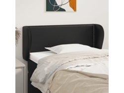 Cabecero De Cuero Sintético Negro 83x23x78/88 Cm