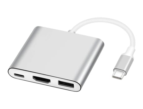 Adaptador USB-C a HDMI convertidor AV multipuerto USB 3.1 tipo C a HDMI 4K con puerto USB 3.0 Adaptador HDMI para Mac blanco BISBISOUS