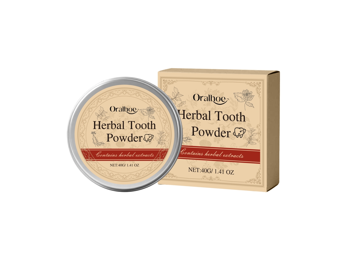 Polvo dental a base de hierbas para eliminar manchas