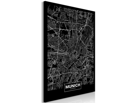 Cuadro ARTGEIST Dark Map of Munich (1 Part) Vertical (20x30)