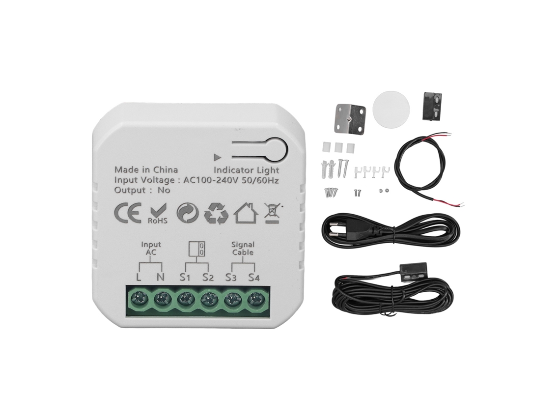 Controlador De Puerta De Garaje Zigbee Con Aplicación, Control Por Voz Y Control Remoto. Enchufe Europeo De 100-240 V.