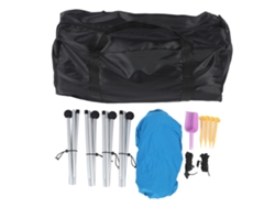 Tienda de playa plegable UPF50+ con 4 postes de aluminio, azul, 200x160x150cm