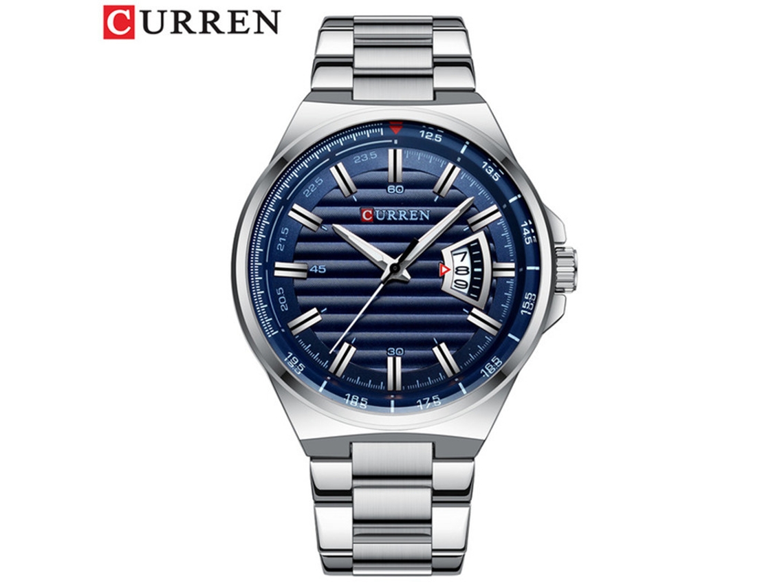 Reloj Casual De Cuarzo Resistente Al Agua (azul Plateado), Con Calendario Y Para Negocios (para Hombre).