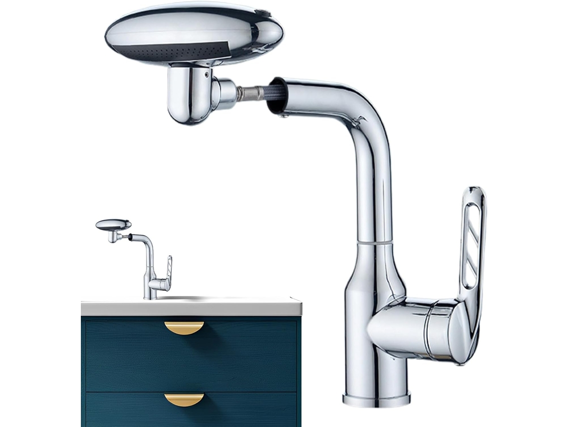 Grifo De Lavabo De Baño De 4 Vías Y 360° - Caño Único - Con Múltiples Niveles Y Caño