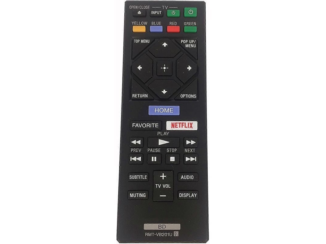 Control Remoto Rmt-vb201u Para Reproductores De Blu-ray Y Dvd Sony Bdp-bx370, Bdp-s1700 Y Bdp-s3700