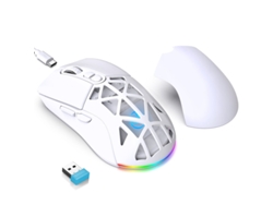 Ratón para juegos Yizhood T26 de modo dual, inalámbrico, 2,4 G, BT5.1, para portátil, 4800 ppp, óptico ajustable, color blanco