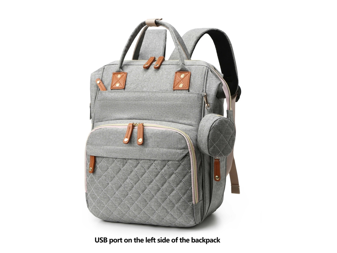 Mochila Para Pañales, Mochila De Viaje Multifuncional, Bolso Cambiador De Maternidad, Gran Capacidad-gris Claro Chrui