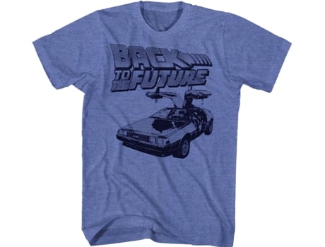 Camiseta Unisexo DEEPSTONE Halftone DeLorean Back To The Future brezo real (XL)
