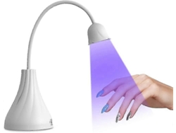 Lámpara LED UV para uñas, mini lámpara de uñas Lotus manos libres, giratoria, secadora de uñas, lámpara de secado rápido para esmalte de uñas, lámpara de curado flash con cuello de cisne GOKOCO