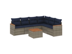 Maison Exclusive - Conjunto De Sofá De Jardín De 7 Piezas Con Cojines, Poliratán Gris