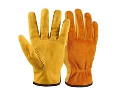 Guantes de trabajo - Piel resistente a las espinas - Protección para la construcción/carpintería - Robustos, transpirables - Talla pequeña