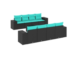 Maison Exclusive - Conjunto De Sofá De Jardín De 9 Piezas Con Cojines, De Poliratán Negro