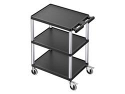 Carro multifuncional Succebuy con 3 estantes, 695 x 460 x 825 mm, con ruedas, negro