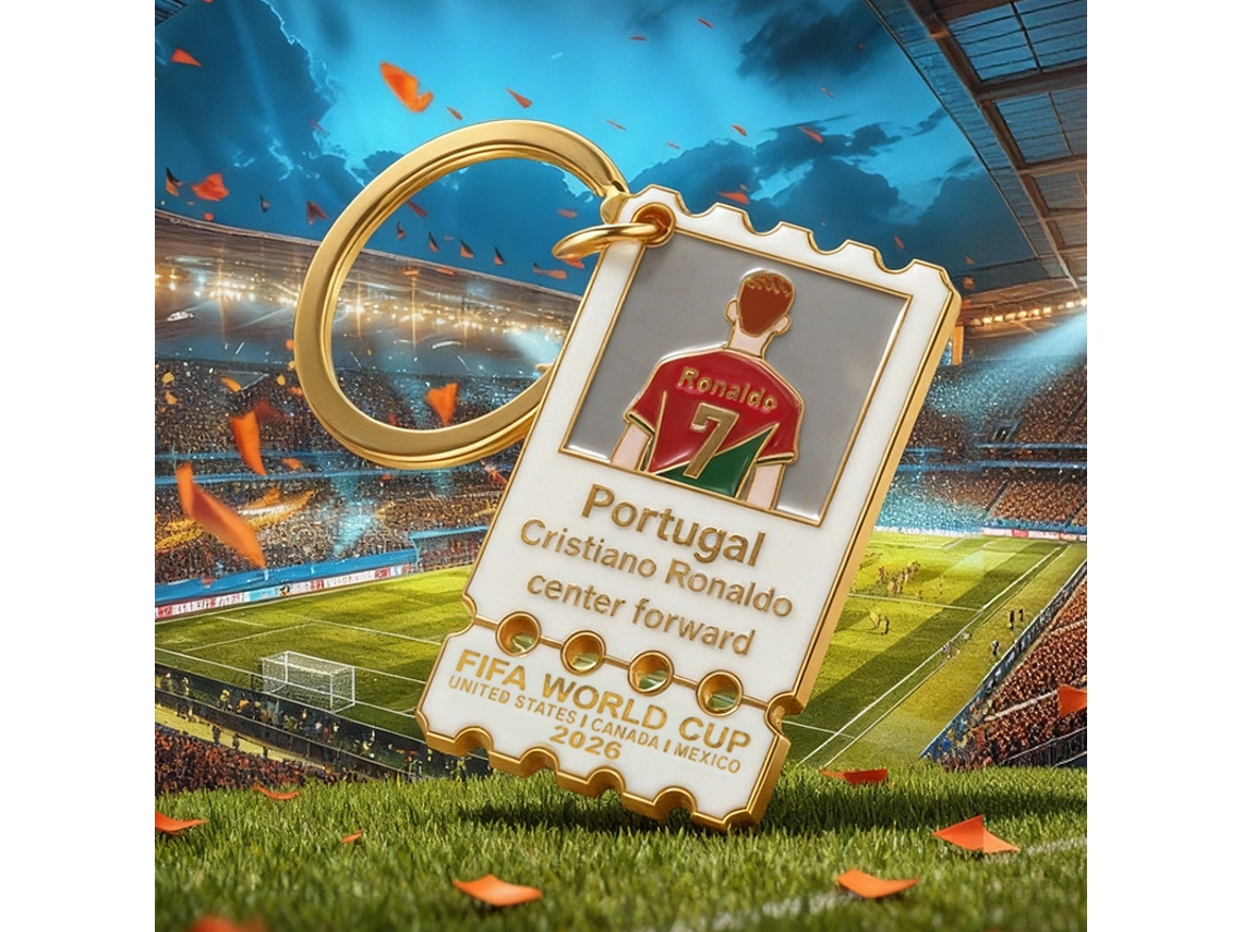 Llavero de Cristiano Ronaldo, Selección Nacional de Portugal, Copa Mundial 2026, Colgante Jugador 7, Accesorio de Colección STELASPLEN