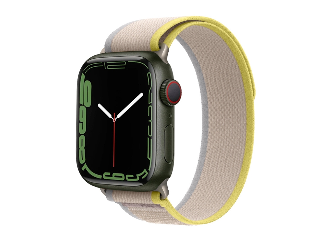 Correa WiWU Trail Loop Smartwatch para Apple Watch Series 9, 8 y 7 41 mm / SE 3 y SE 2, 6 y SE y 5 y 4 40 mm / 3 y 2 y 1 38 mm (Amarillo + Marfil)