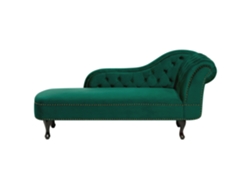 Chaise longue derecho BELIANI Nimes de Terciopelo Verde 169x65x79