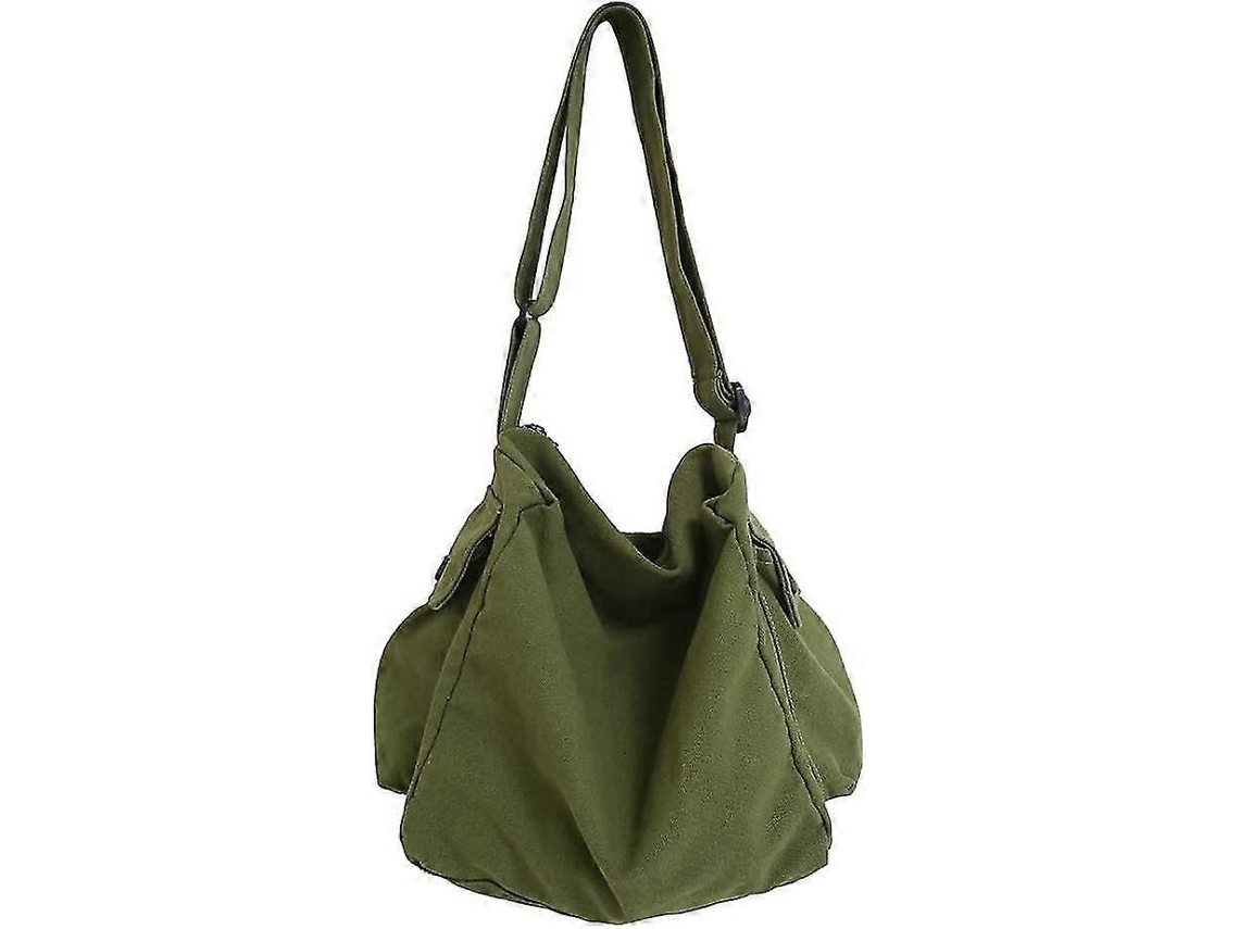 Bolso bandolera de lona, bolso grande tipo hobo, bolso cruzado, multibolsillos, bolso de hombro de lona para mujer y hombre Lalamoli