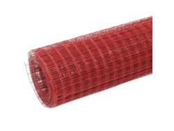 Cerca de alambre para gallineros de 10 x 0,5 m, de acero con revestimiento de PVC rojo Wsd55344 Lovely Home