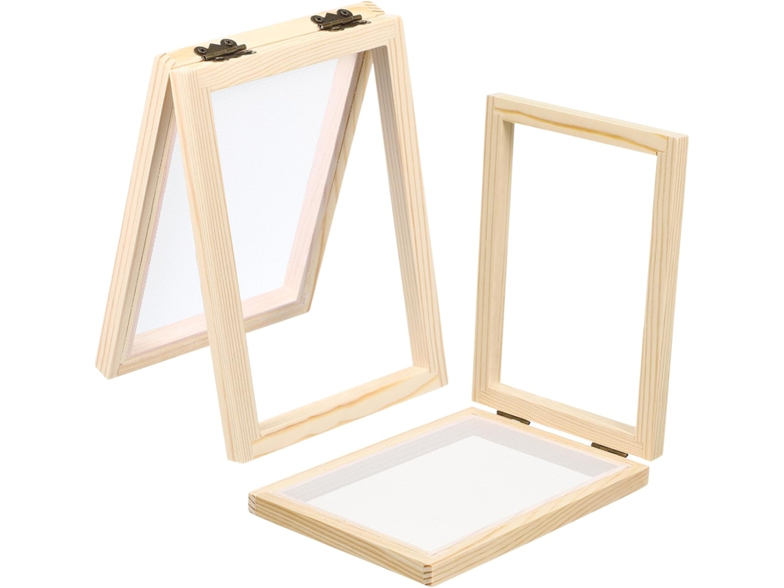 Marcos De Madera De Pino Para Hacer Papel, 2 Piezas, Tamaño Pequeño, Kit De Bricolaje