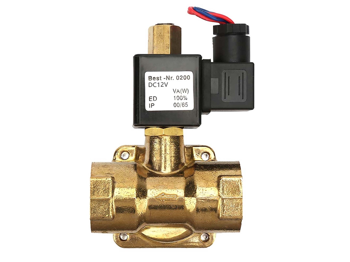 Válvula solenoide eléctrica de latón normalmente abierta para agua/aire 0-1,6 MPa 12 V CC