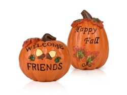 2026-30091-decoración De Calabazas Artificiales Para Mesa - Otoño Thanksgiving Halloween - 2 Piezas
