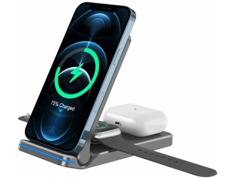 Estación de Carga Sem Rápido Certificação para iPhone 11 Pro/12 Pro/XS/12/8/XR/11 YIZHOOD Negro