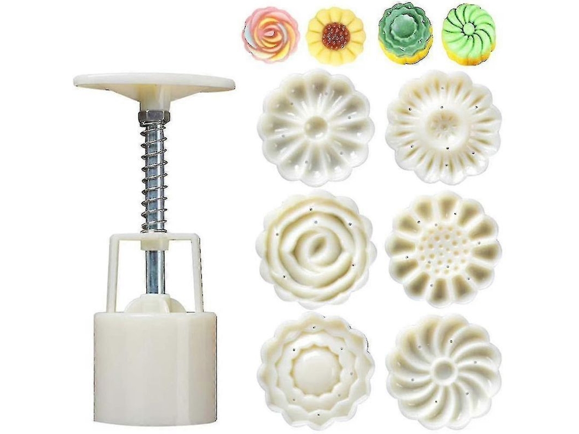 Kit De Moldes Para Bombas De Baño Con 1 Prensa Y 6 Sellos Para Manualidades Y Fiestas.