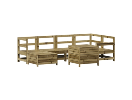 Conjunto 7 de sofás de jardín VIDAXL madera de pino impregnada