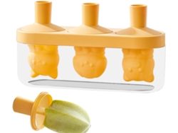 Molde Para Paletas Heladas De Silicona A Prueba Fugas Con Forma Gato Cubitos Hielo 3 Cavidades Utensilio Cocina Postres